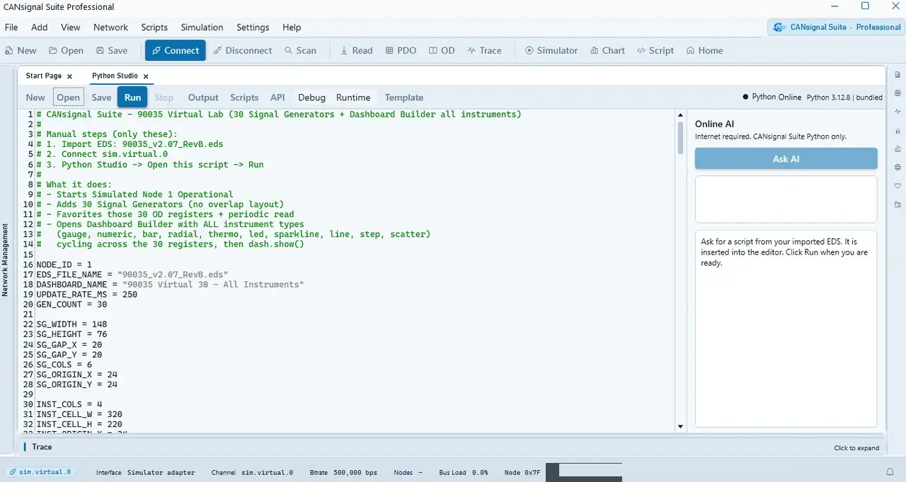 Python Studio close-up